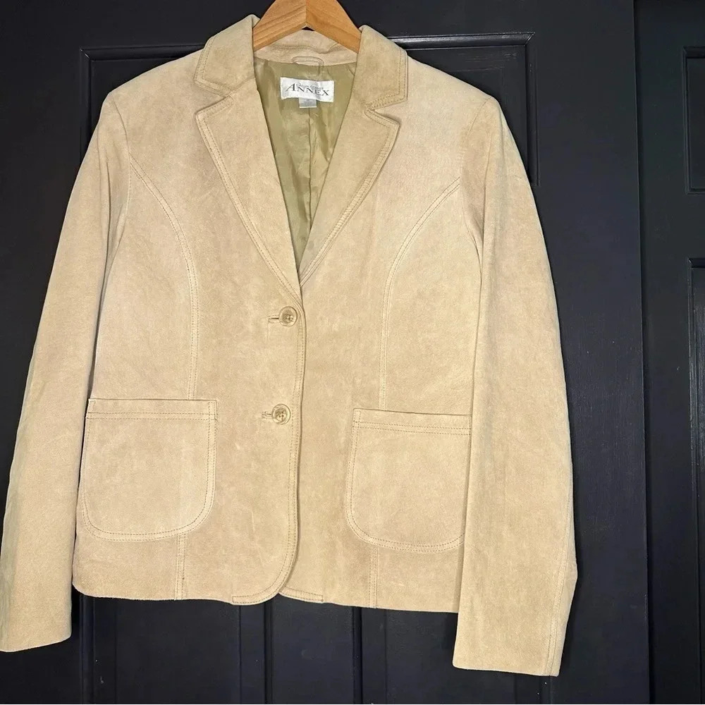 Casual Corner Annex Genuine Leather Jacket Womens M Soft Pockets